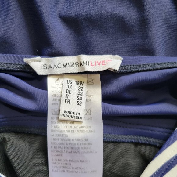 Isaac Mizrahi Live 18W Bathing Swimsuit Skirted Striped - Picture 5 of 7